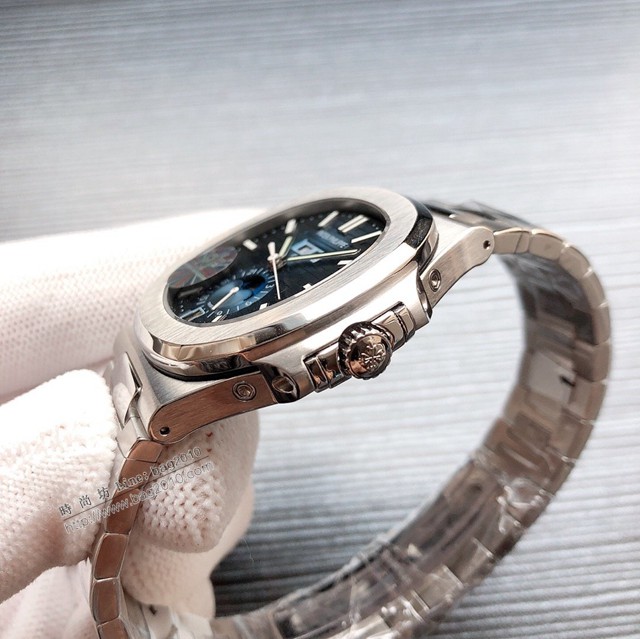 百達翡麗高端男士手錶 PATEK PHILPPE運動優雅5726/1A-010 R40鸚鵡螺年曆月相腕表  gjs2268